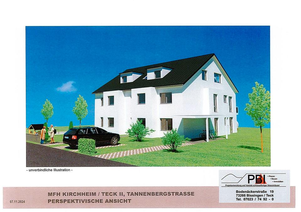 3,5 Zimmer, Eigentumswohnung im OG mit Aufzug im 6-FH Kirchheim unter Teck, Tannenbergstraße 52, "Baubeginn erfolgt"