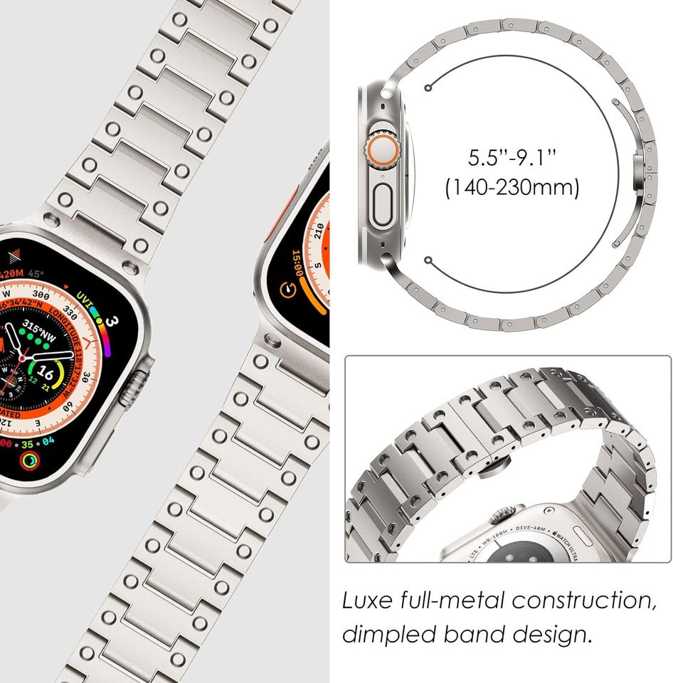 Timetec Titaniumfarb Armband Für Apple Watch Ultra 1+2 49mm Neue in Schwerte
