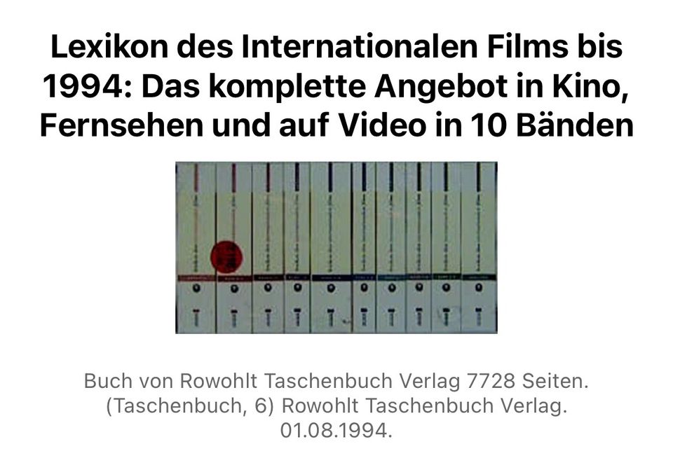 Lexikon des internationalen Films 10 Bände in Mainz