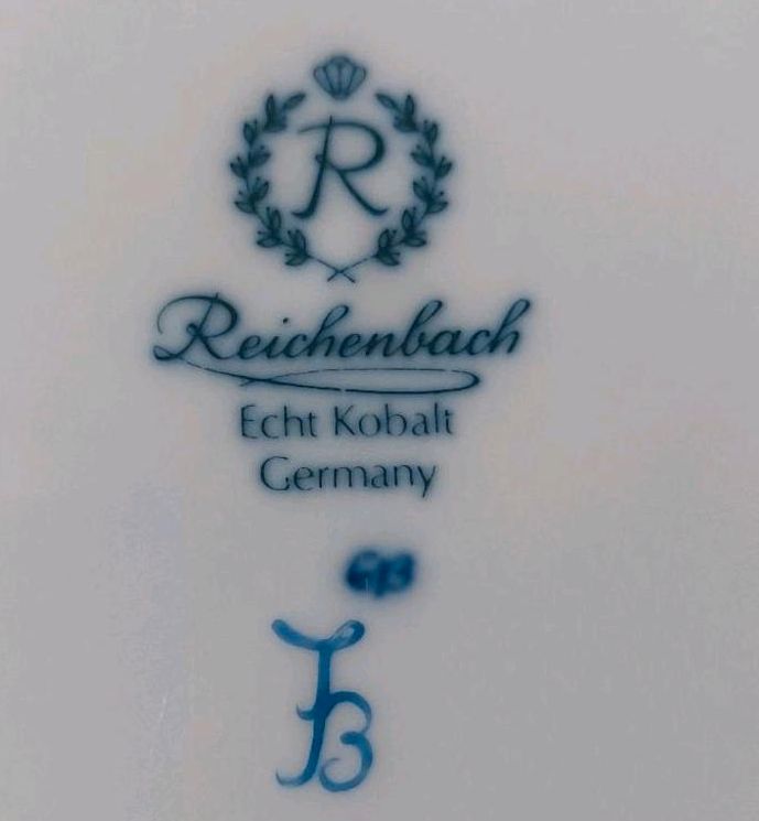 Reichenbach, Porzellan, Teller, echt Kobalt blau, handbemalt in Gera