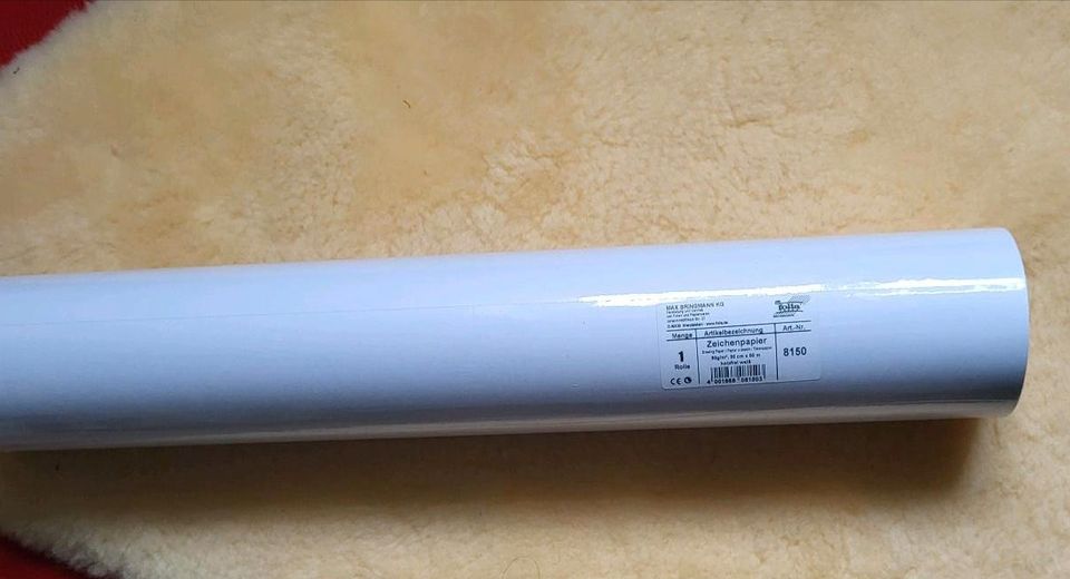 Folia Zeichenrolle Papier Malrolle 50cm x50m NEU in Malchin