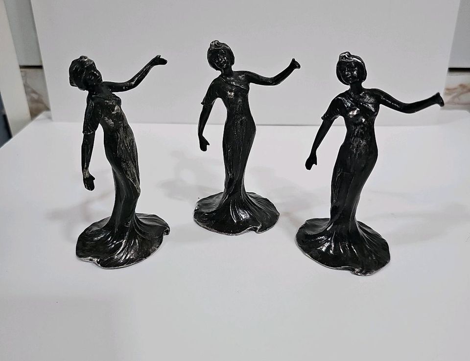Jugendstil Skulptur 3 x Tanzende Frauen Zinn Paris in Gelsenkirchen