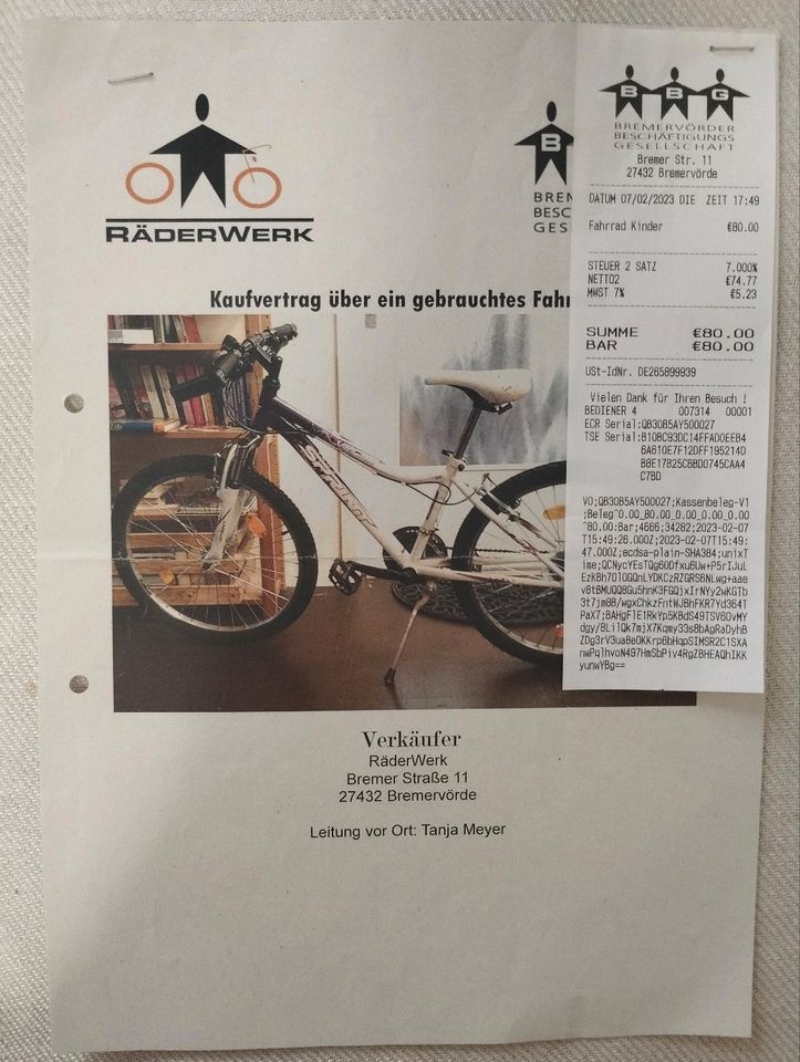 Verkaufe ein Fahrrad in Zeven