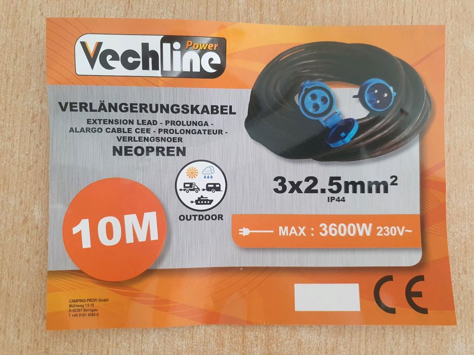 Vechline CEE Verlängerungskabel 10m outdoor Neopren Camping in Cuxhaven