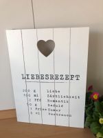 Holztafel Liebesrezept, Dekoration, Vintage Hochzeit Baden-Württemberg - Dornstadt Vorschau