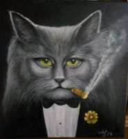 Gemälde, Bild, Kunst, Katze  "Corleone" Niedersachsen - Braunschweig Vorschau