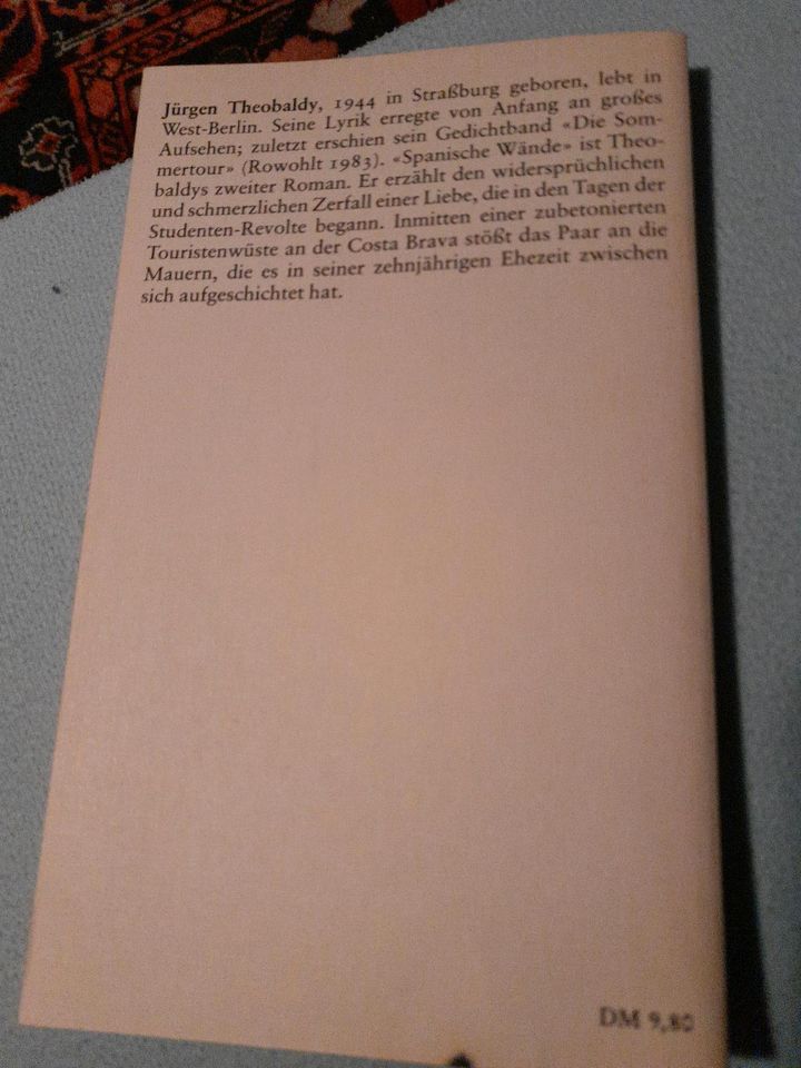 Zu verschenken: Jürgen Theobaldy Spanische Wände Roman in Oberstdorf