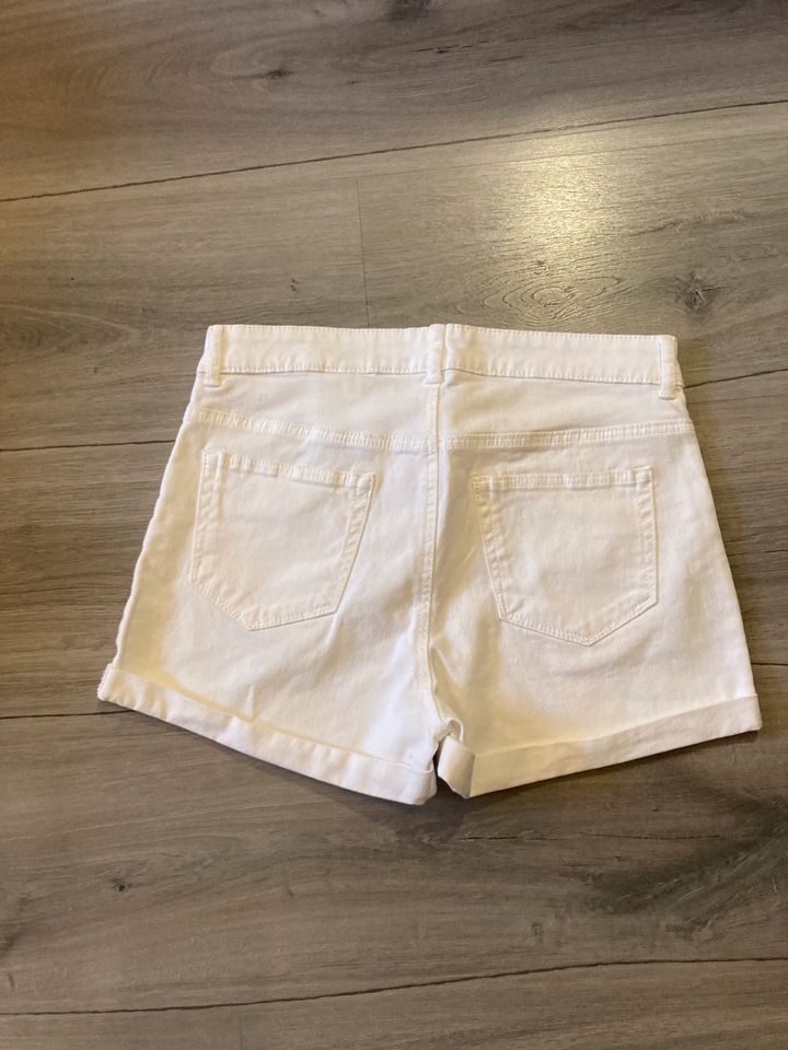 ♥️ Jeans Shorts Mädchen Damen weiß & denim Gr. S 36 ♥️ in Triptis