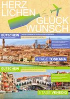 2 Reisegutscheine nach Toskana und  Venedig für 2 Personen Bayern - Sulzbach-Rosenberg Vorschau