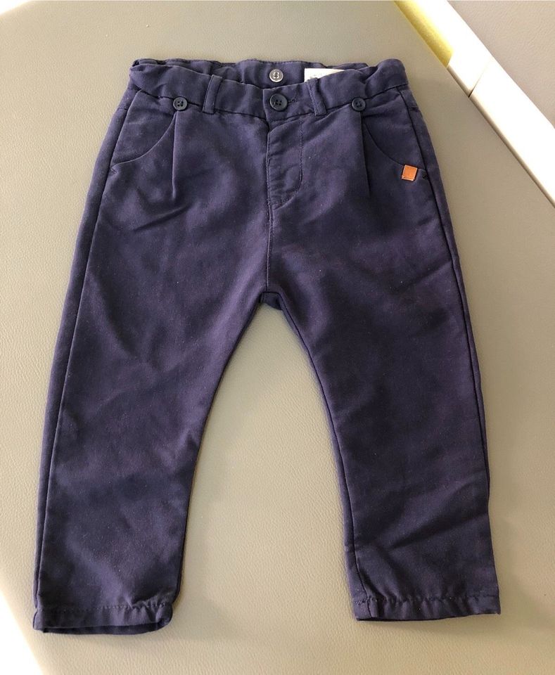 NEUwertige ZARA BabyBoy Stoff Hose Gr 80 9-12 Monate dunkelblau in Kirchheim unter Teck