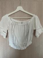Shirt cropped H&M Gr. 36 weiß mit Spitze Neuwertig! Bayern - Hohenfurch Vorschau