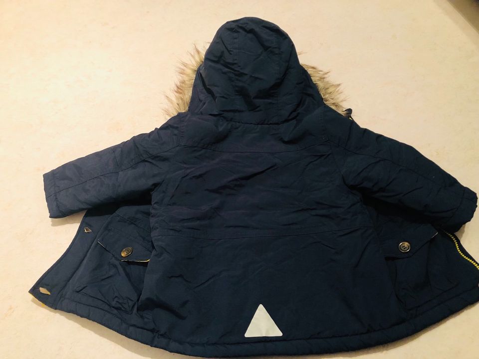 NEU! Winterjacke dunkelblau Topomini Gr 92 gefüttert Teddyfleece in Satrup