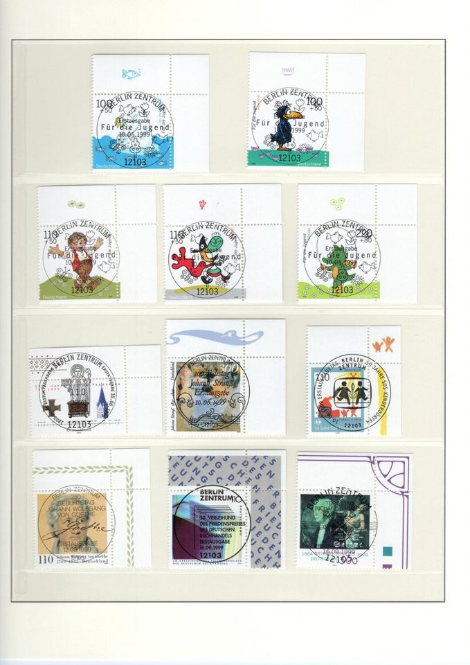 Bund Briefmarken Sammlung Jahrgang 1995 – 1999 komplett gestempel in München