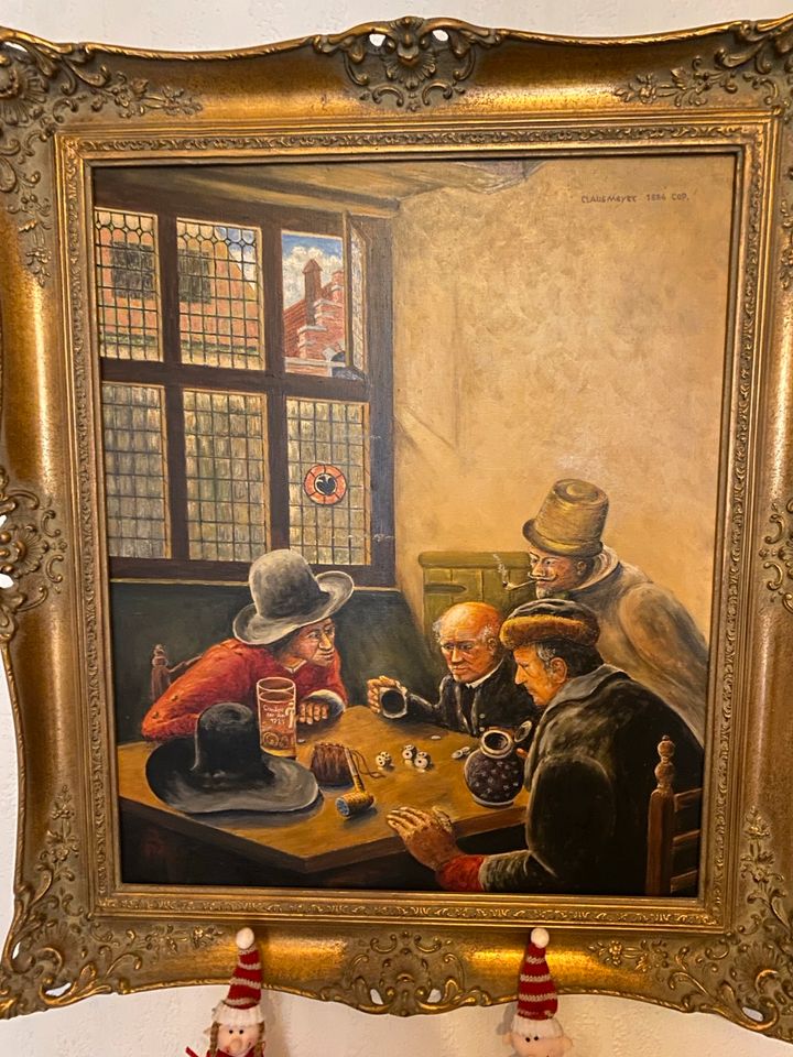 Gemälde Claus Meyer. Männer am Tisch  1886 cop. in Ibbenbüren