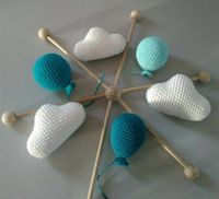 Baby Mobile mit gehäkelten Wolken und Luftballons - Handmade Niedersachsen - Ganderkesee Vorschau