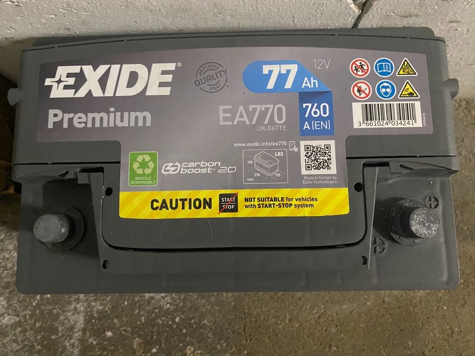 Auto Batterie 77ah Exide Premium in Attendorn