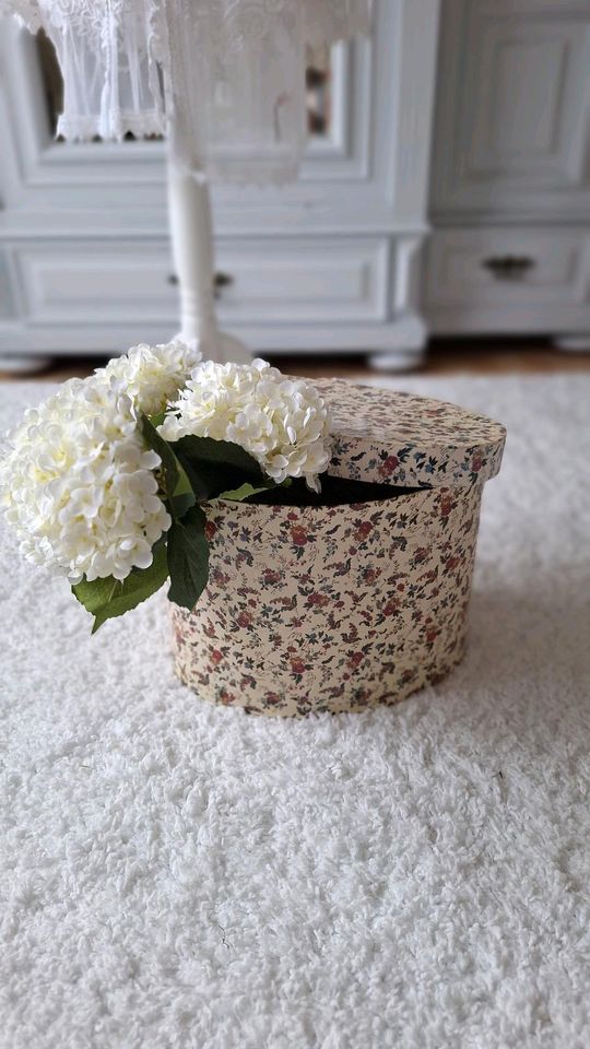 Hutschachtel Dekobox Box Aufbewahrung Shabby Chic Blumen in Fuldatal