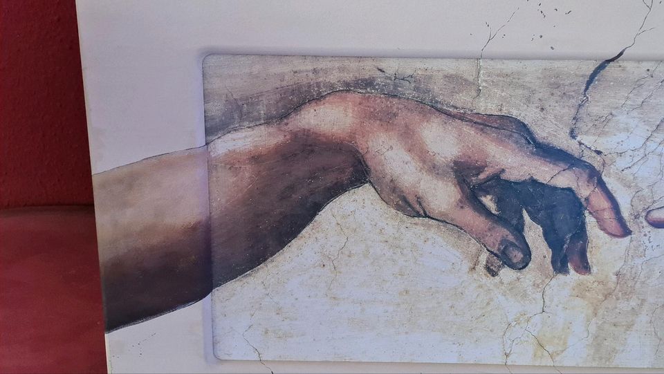 Leonado da Vinci Kunstdruck Hände bemalten Holzrahmen Zertifikat in Berlin