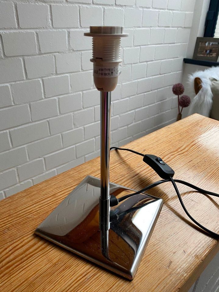 Lampenfuss * Tischlampe ohne Schirm * Chrom * ca. 26 cm in Leichlingen
