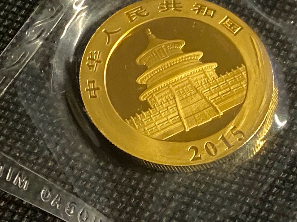 Goldmünze 1 Unze China Panda 2015, REINES GOLD, WERTVOLL, EDEL in Kölleda