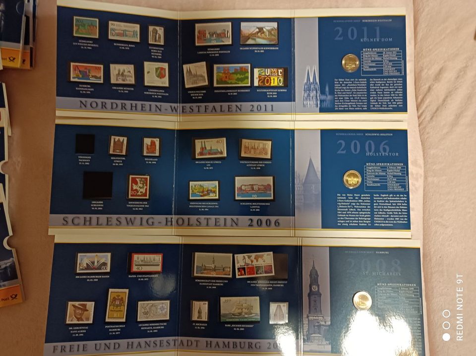 9 Gedenkset Bundesländer Briefmarken Münze Deutsche Post Stk 9 € in Meckenheim