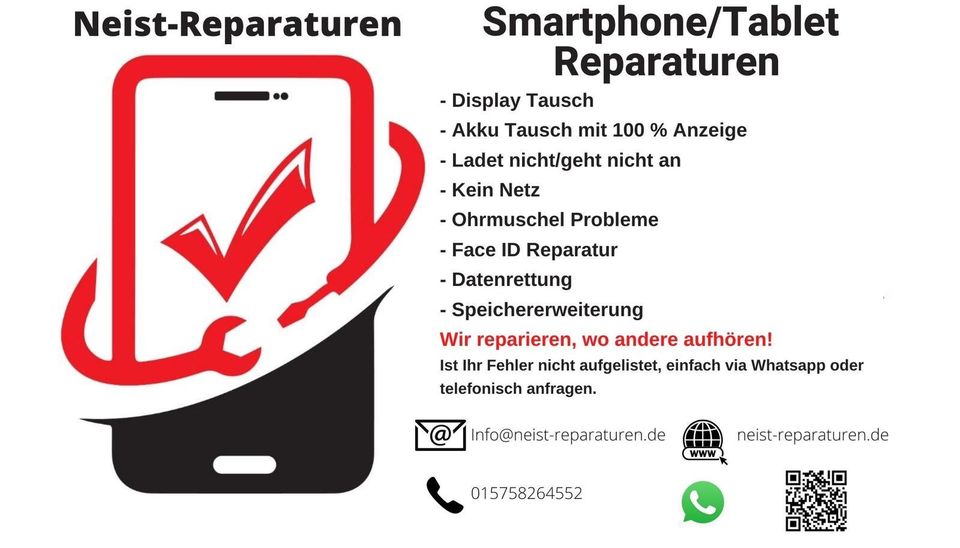 Smartphone Reparaturen aller Art. Display, AKKU, Face ID, Daten.. in Werl