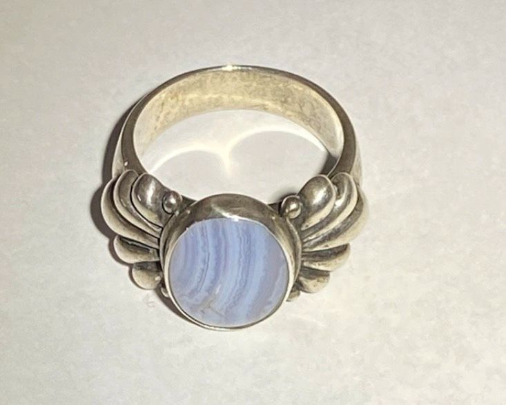 Ring 925 Sterling Silber CHALCEDON Stein echt Design 17 mm Design in Timmendorfer Strand 