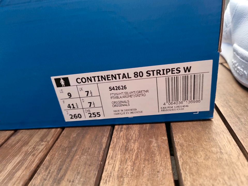 Neu! Adidas Sneaker silber weiß continental 80 stripes w in Südbrookmerland