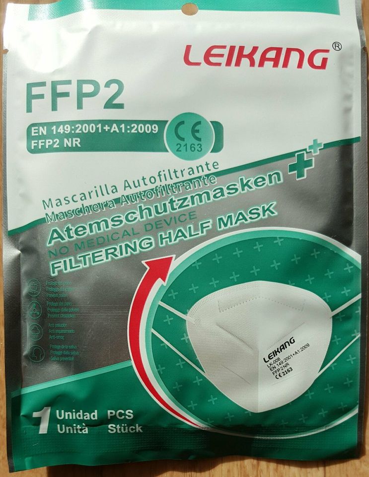 20x FFP2 Maske LEIKANG Mundschutz Masken Atemschutz 5-lagig in Brechen
