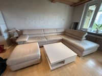 Ecksofa aus echtem Leder  beige mit Gebrauchsspuren München - Moosach Vorschau