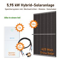 5950 Watt Hybrid Solaranlage Speicher 5,12 kWh inkl. WR + Module Mecklenburg-Vorpommern - Torgelow Vorschau