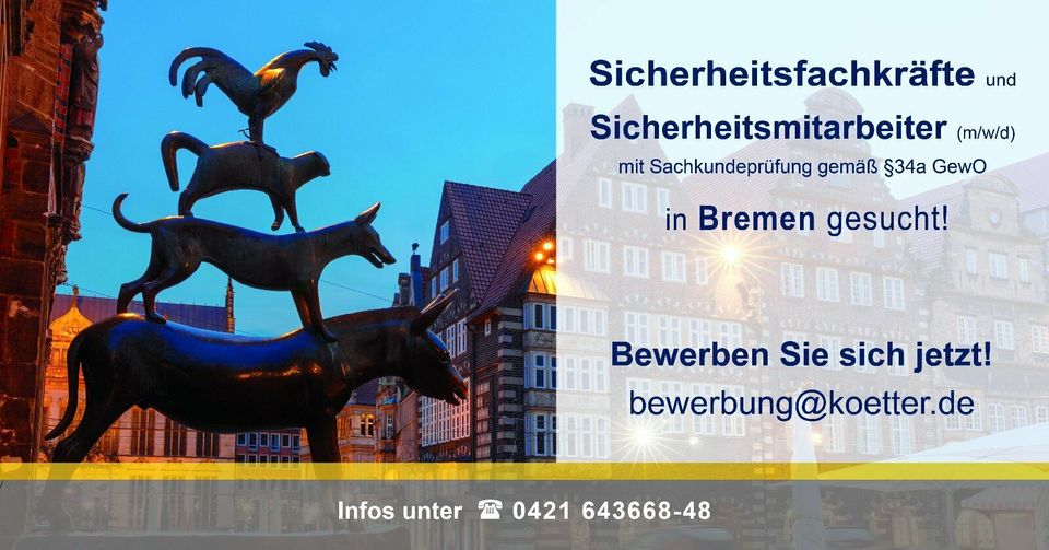 Empfangskraft Empfangsmitarbeiter (m/w/d) Security - TZ - Bremen in Bremen