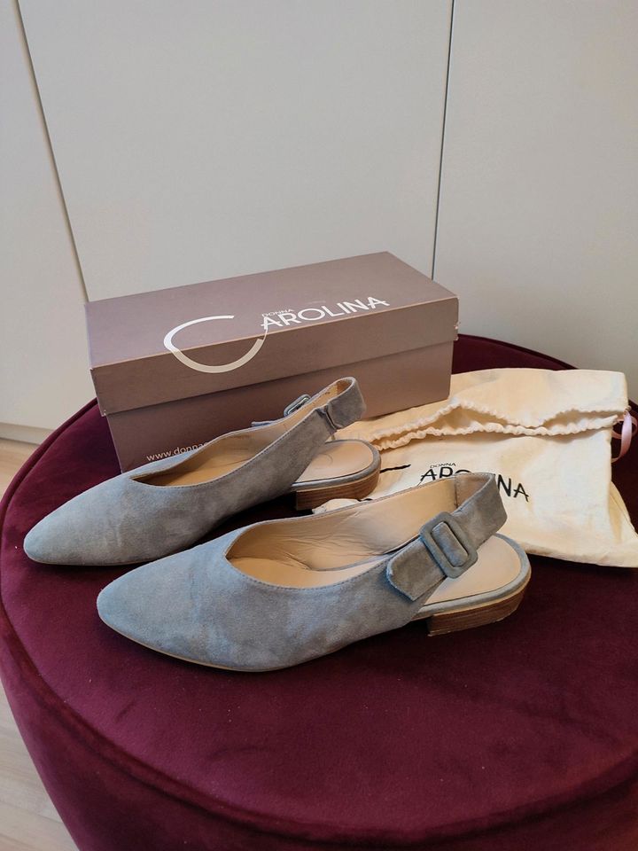 Slingpumps 38.5 weit Donna Carolina rauchblau blau wildleder in Frankfurt am Main