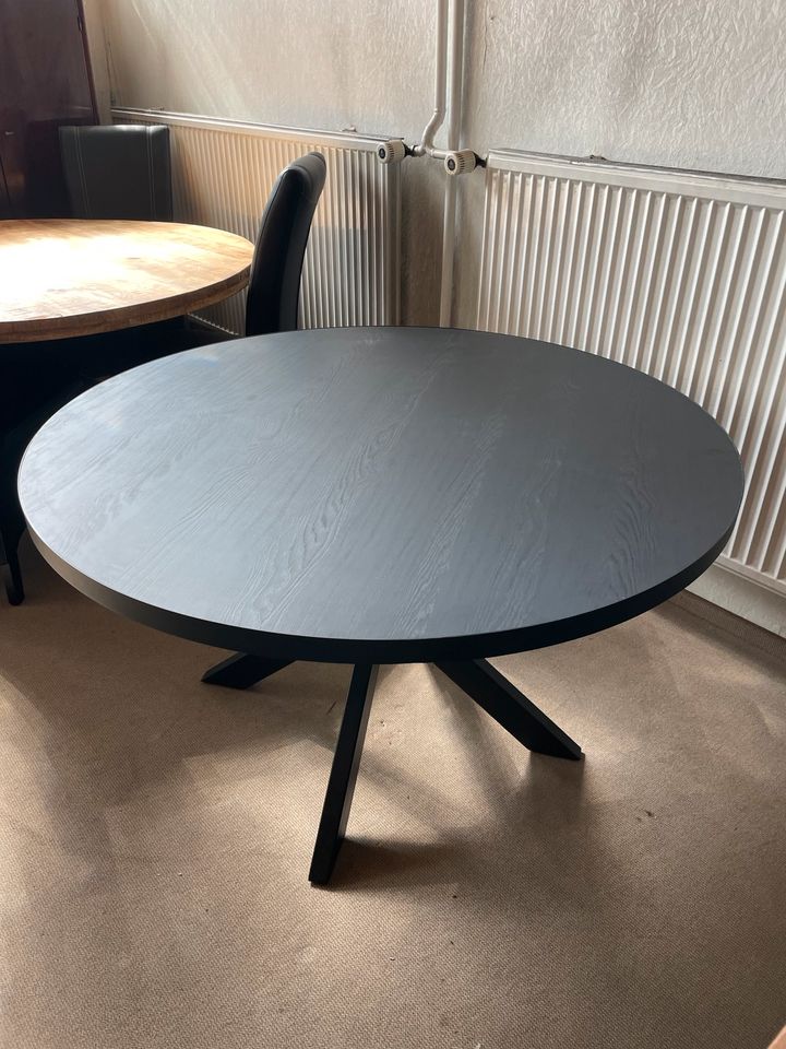 Esstisch Esszimmer Tisch rund schwarz 130cm Durchmesser in Bad Oeynhausen