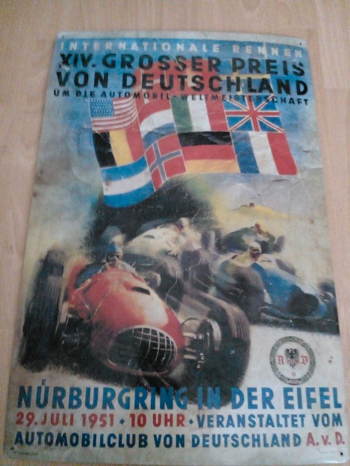 Blechschild Nürburgring A.v.D. 1951 in Schwelm