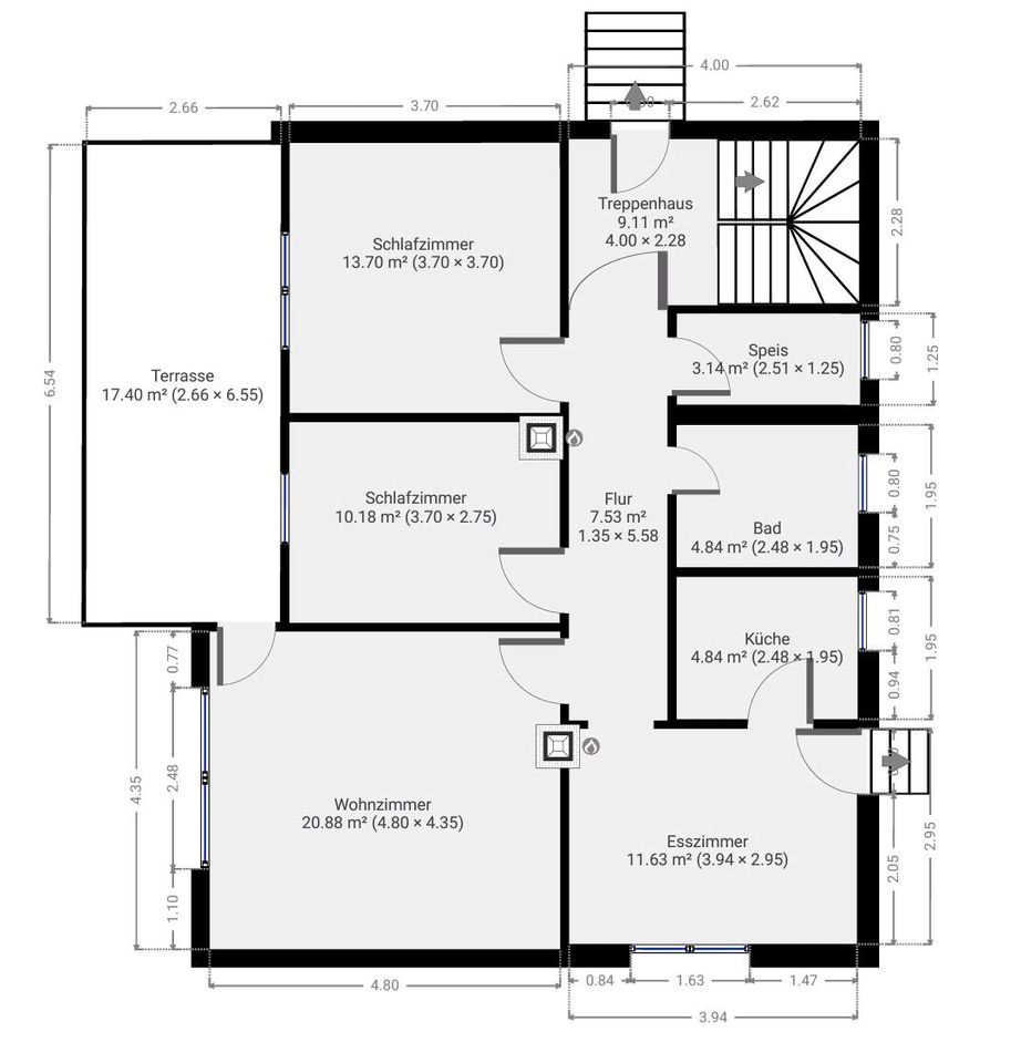 4-Zimmer Erdgeschosswohnung mit großem Garten und Garage in Roding