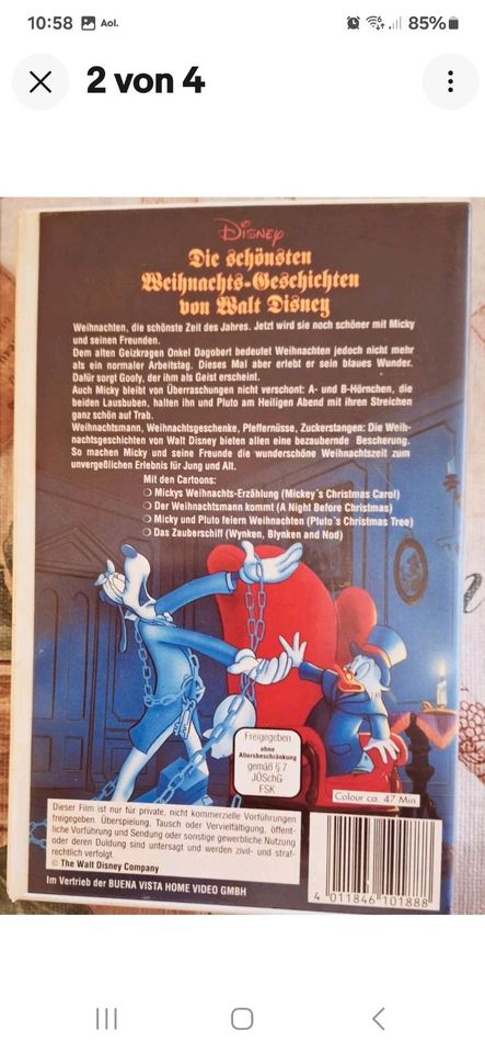 Sammlerstück, Weihnachts Geschichten Hologramm VHS Kassette Video in Anklam