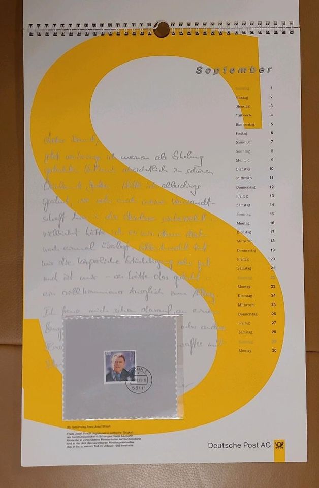 Briefmarkenkalender 1996 Deutsche Post AG in Köln