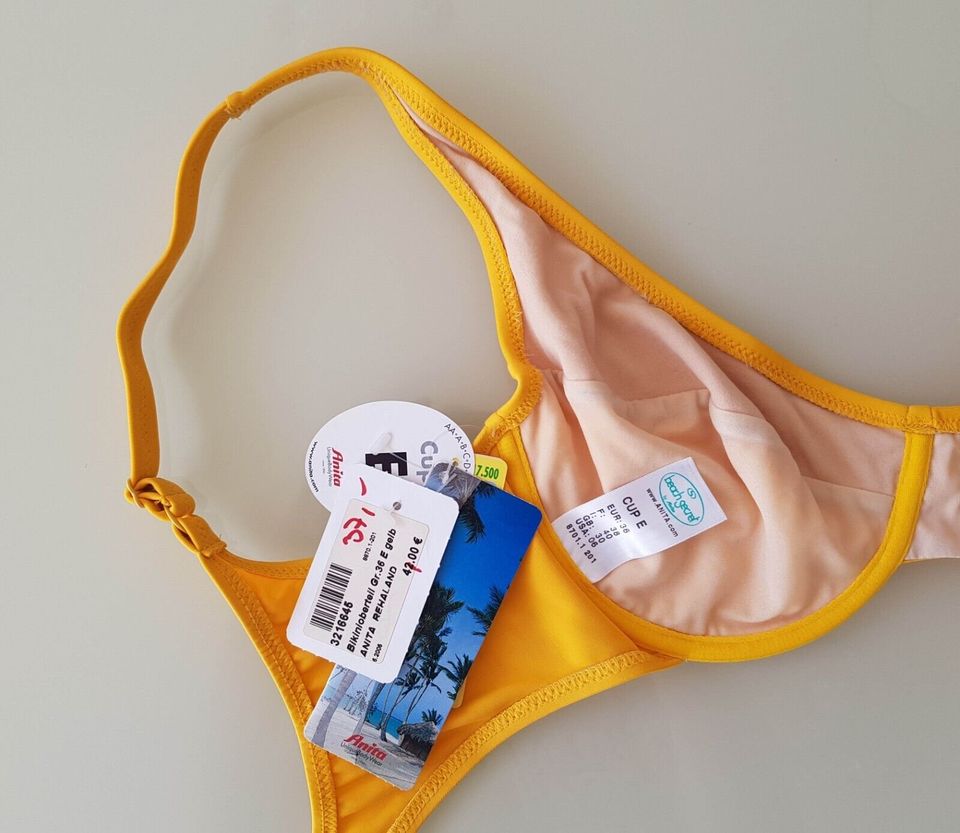 Anita Damen Bikini Bügel Oberteil Terry Gelb Gr: 36E, 36D in Wetzlar