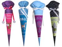 ❤ Wunsch Schultüte handmade Stoff mit Stickmotiven Zuckertüte ab Niedersachsen - Lilienthal Vorschau