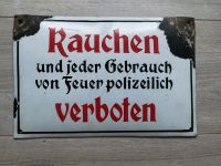 Emaille Schild  30iger  Jahre alt Rauchen  Verboten Sachsen - Rötha Vorschau
