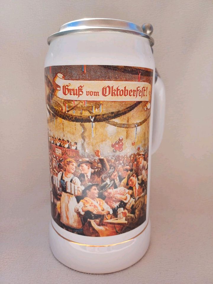 Bierkrug Zinndeckel Gerz 1862 Sammlung Oktoberfest in Berlin
