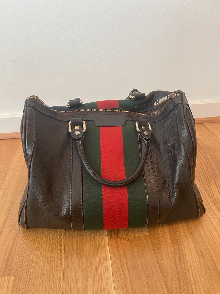 Gucci - Vintage - Leder Bowling Bag - braun - gebraucht in Berlin