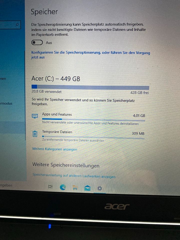 Acer Laptop, Notebook 14 Zoll mit CD Laufwerk in Haren (Ems)