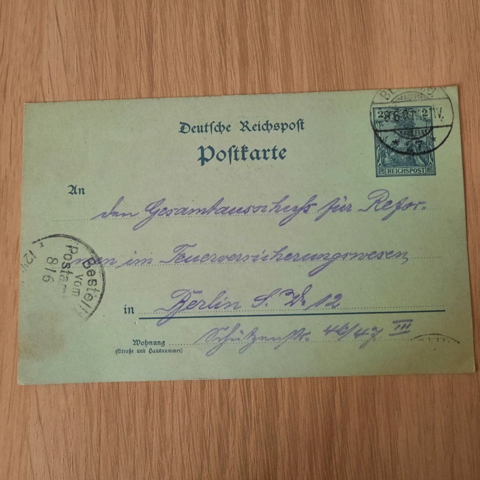 Postkarten Deutsche Reichspost 1901 in Heiligenhaus