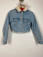 TOPSHOP 34 Denim Cropped Jacke Bauchfrei Teddy Gefüttert roh Saum Friedrichshain-Kreuzberg - Kreuzberg Vorschau