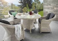 Destiny Sitzgruppe Malaga mit Tisch Ø150 Vintage Weiß Polyrattan Niedersachsen - Hollern-Twielenfleth Vorschau