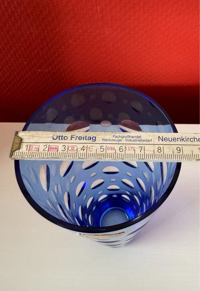 Vase blau Kristallglass in Hamburg