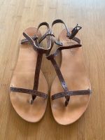 N.D.C. Sandalen Gr. 39 Leder braun Zehentrenner Bayern - Raubling Vorschau