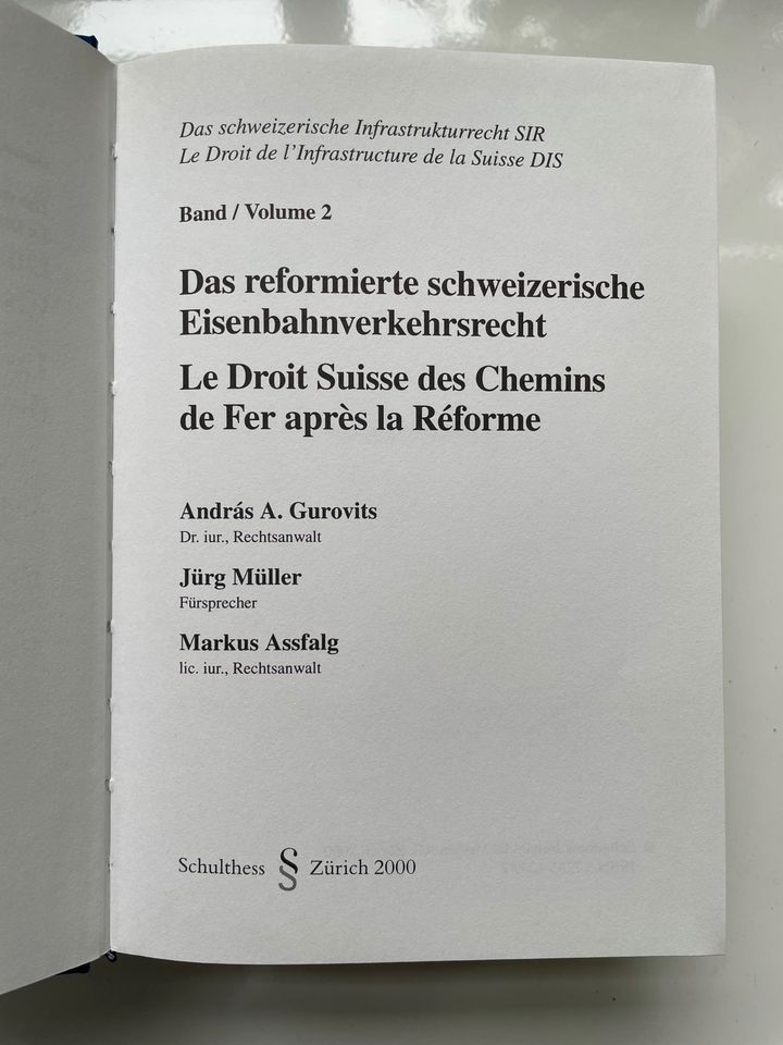 Das reformierte schweizerische Eisenbahnrecht Band 2 in München